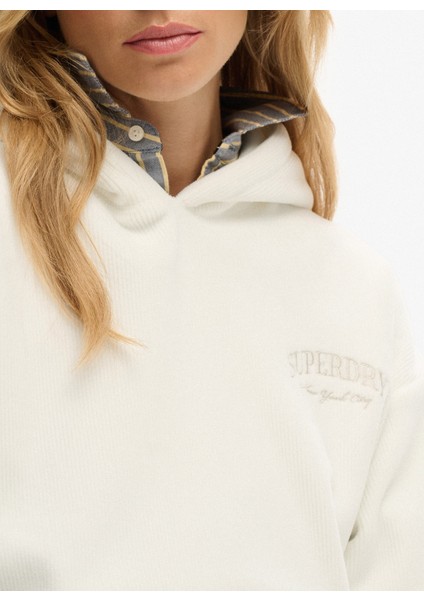 Kapüşon Yaka Beyaz Kadın Sweatshırt W2012545A fırsatları