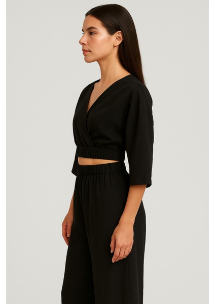 Müslim Crop Bluz Pantolon Takım modelleri