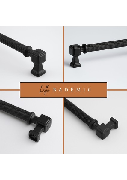 Talas Tırtıklı Siyah Renk Metal Kulp 320 mm Kapak Kulpu Modern Mobilya Çekmece Dolap Kulpları indirimleri