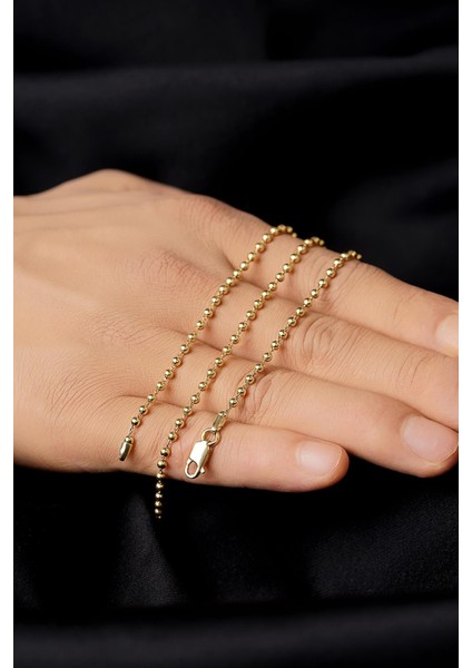 14 Ayar Altın Top Zincir Erkek Kolye 2.50 mm indirimleri