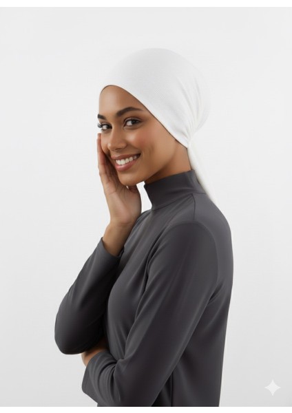 Plise Bağlama Ekru Hazır Türban Tesettür Bone fırsatları