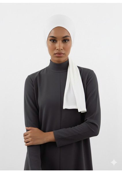 Plise Bağlama Ekru Hazır Türban Tesettür Bone indirimleri