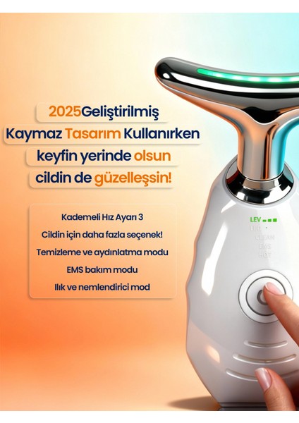 Flora Globe Ems Mikro Akım Masaj Cihazı 7 Renk LED Işıklı Isıtmalı Boyun Ve yüz bakım aleti fırsatları