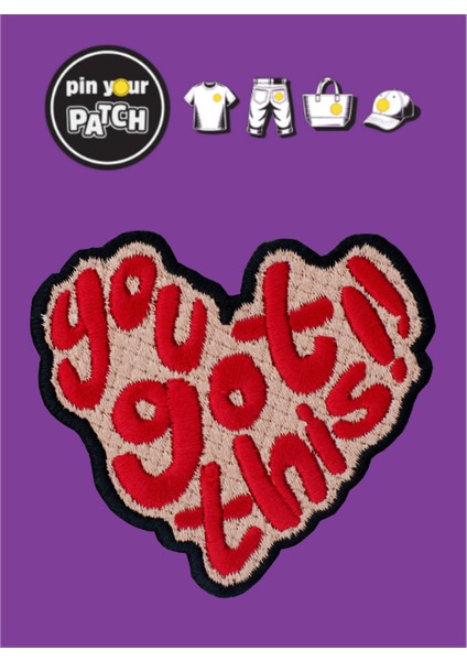 Ütü ile Yapışan Yama 7073 Kalp You Got This