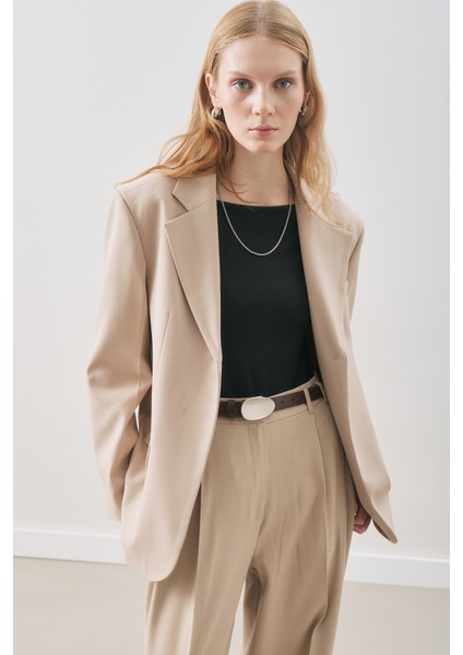 Jun Tek Düğmeli Blazer Ceket Bej fiyatları
