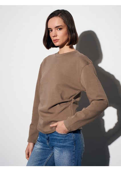 32280 Yanları Büzgülü Top-Açık Haki modelleri