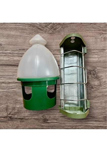 1,5 Lt Güvercin Suluk ve 25 cm Metal Yemlik Set