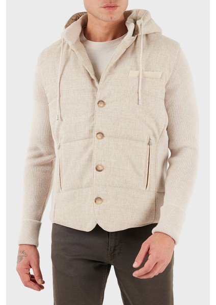 Yünlü Regular Fit Çıkarılabilir Kapüşonlu Düğmeli Mont Erkek Mont 23191 51303 010 modelleri