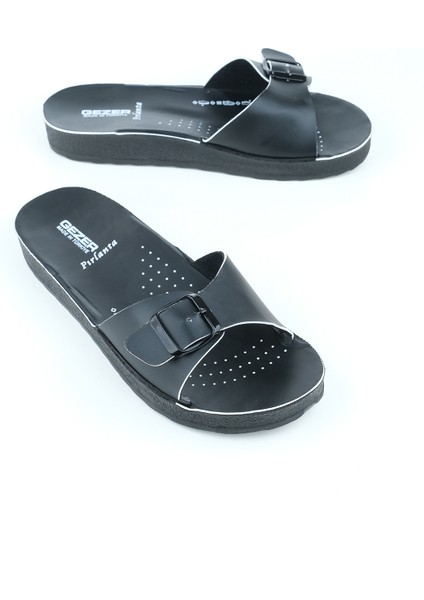 Yazlık Tek Toka Renkli Şerit Kadın Terlik