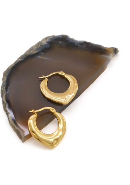 Çelik Küpe Altın Kaplama Kadın Kalpli Model UNK-820 fiyatları