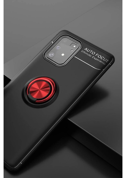 Samsung Galaxy A91 / S10 Lite Kılıf Range Yüzüklü Silikon - Siyah-Kırmızı - FKU3052-4681 fiyatları