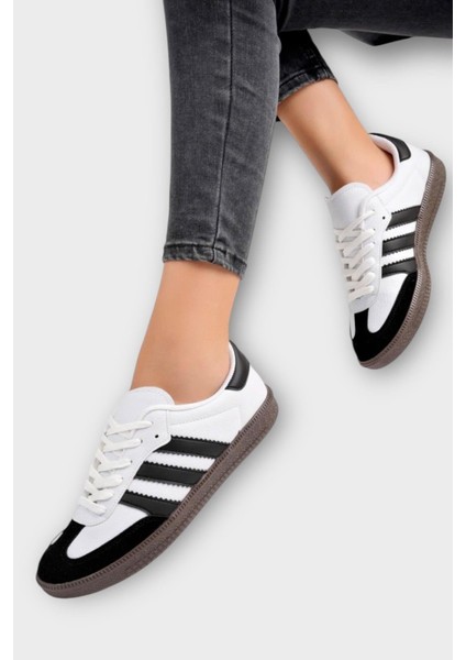 Kadın Rahat Hafif Spor Ayakkabı Beyaz - Siyah