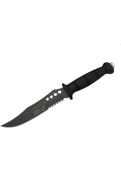 Sr S008B Lejyoner Tırtıklı Outdoor Bıçağı 29 cm - Kauçuk Sap, Perçinli ( Lisinya )