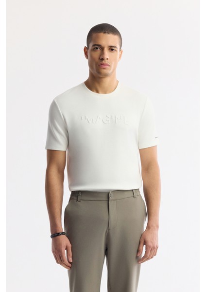 Erkek Haki Beli Lastikli Bi-Stretch Teknik Kumaş Slim Fit Pantolon A51Y3077