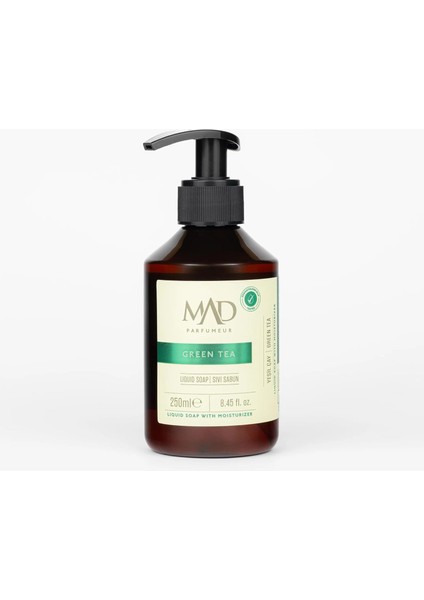 Mad Green Tea Sıvı Sabun 250 ml – Yeşil Çay, Nane ve Misk ile Ferahlatıcı ve Arındırıcı Doğal Temizlik