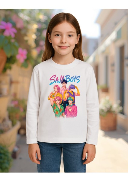 Saja Boys Kpop Demon Hunters Uzun Kollu Baskılı Çocuk Tişört (4-13 Yaş) fiyatları