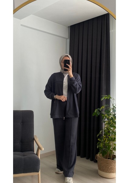 Antrasit Gri Pamuklu Eşofman Takımı