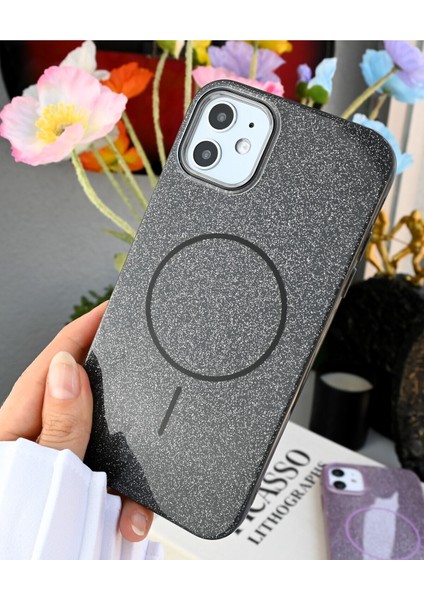 Iphone 11 Uyumlu Simli Glitter Magsafe Özellikli Darbe Önleyici Şeffaf Silikon Kılıf fiyatları
