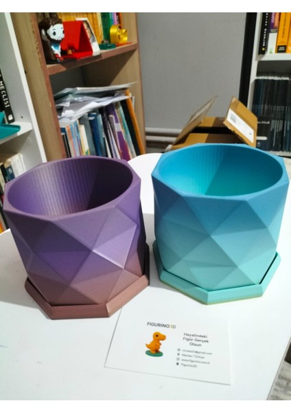 🌈 Modern Desenli Rainbow Renkli 2 Parçalı Çiçek Saksısı modelleri