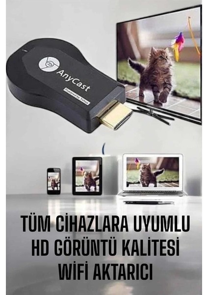 M9 Plus Kablosuz Görüntü+Ses Aktarıcı HDMI Tv