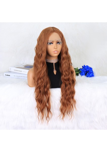Koyu Bakır Su Dalgalı Fiber Sentetik Tül Peruk fiyatları