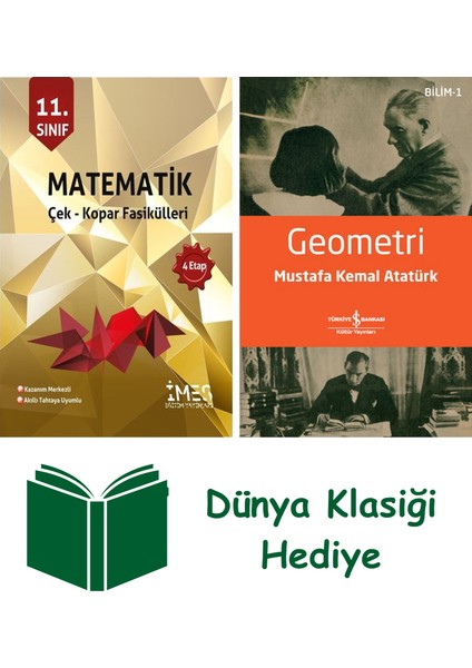 11. Sınıf Matematik Çek - Kopar Fasikülleri 4 Etap + Geometri + Dünya Klasiği Hediye