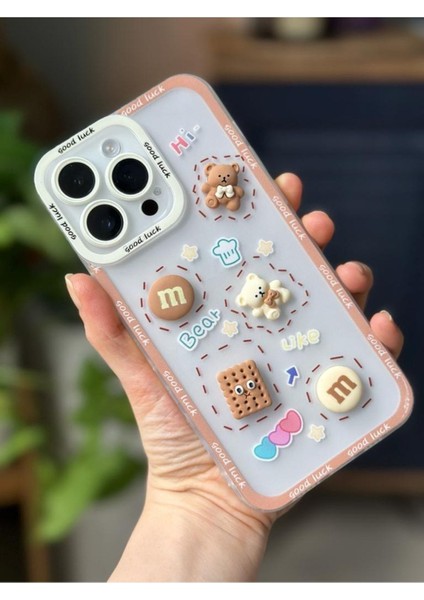 Iphone 14 Pro Şeffaf Ayıcık Tasarımlı Kılıf