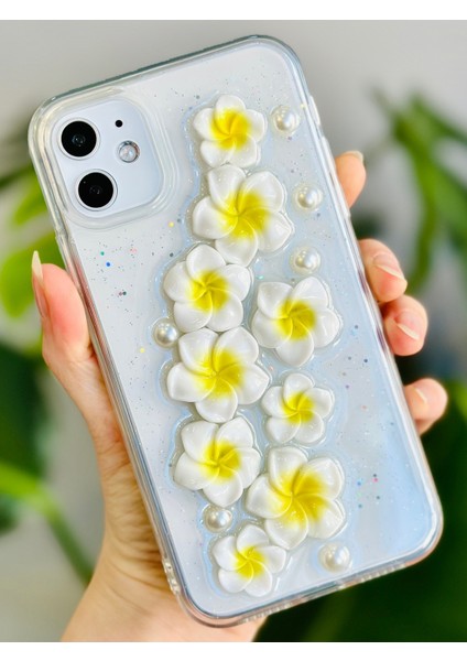 Iphone 11 Uyumlu Epoksili Oyuncak Sarı Çiçek Tasarımlı Esnek Silikon Kılıf fiyatları