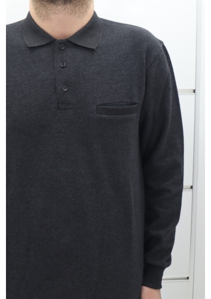 Fistan Store Erkek Düz Klasik Kesim Rahat Kalıp Polo Yaka Tek Cepli Selanik Kumaşlı Kışlık Kazak fiyatları