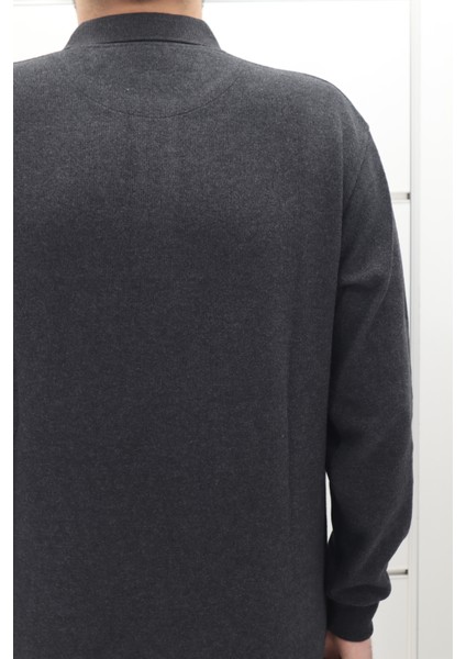 Fistan Store Erkek Düz Klasik Kesim Rahat Kalıp Polo Yaka Tek Cepli Selanik Kumaşlı Kışlık Kazak fırsatları