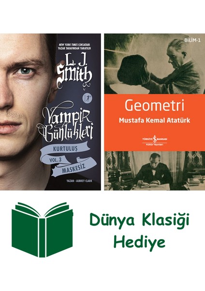 Vampir Günlükleri - Kurtuluş Vol. 3 Maskesiz + Geometri + Dünya Klasiği Hediye