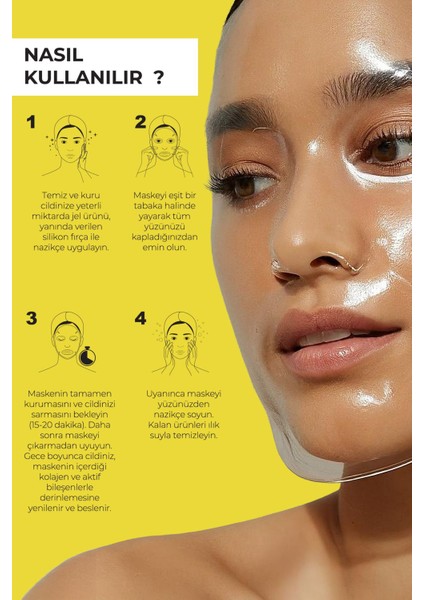 Leke Karşıtı Gece Boyu Etkili Soyulabilir Kolajen Yüz Maskesi 50 ml (Alpha Arbutin ) fırsatları