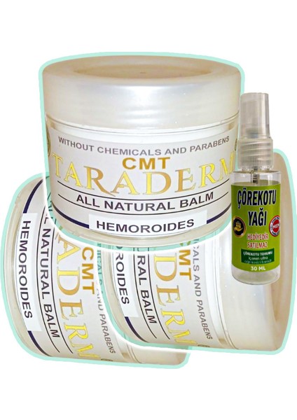 Taraderm Hemor.oidin Kremi 3 Adet 100 ml + Çörek Otu Yağı Teskin Yağı 30 ml
