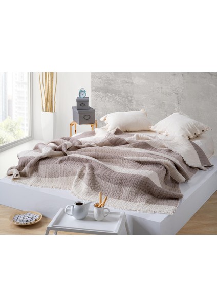 Çizgili Müslin Yorgan %100 Pamuk 9 Kat Müslin Yatak Örtüsü 220X240
