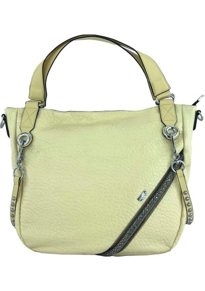 Kadın Büyük Boy El ve Omuz Çantası Bej Kb 26459