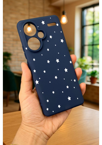Redmi Note 13 Pro Plus - Minimal Yıldız Desenli Silikon Darbe Emici Klasik Korumalı Rubber Kılıf modelleri