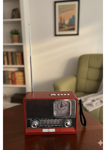 Kbroad KTF-1647 Kahverengi Nostaljik Ahşap Görünümlü Fm Radyo | Usb/tf Kart Mp3 El Feneri fırsatları