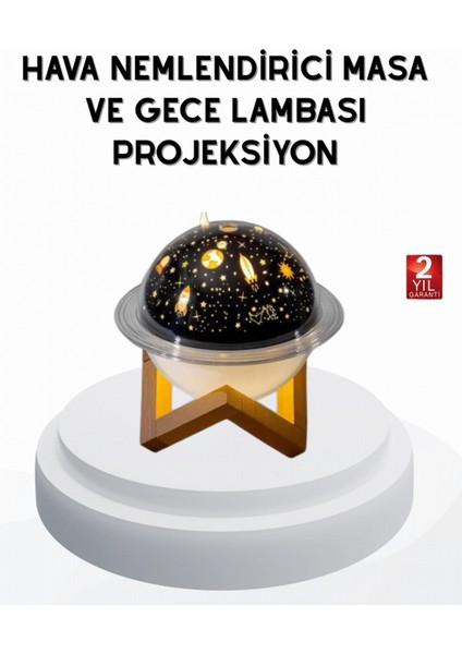 USB Mini Hava Nemlendirici ve Projeksiyon Lamba – Taşınabilir, Sessiz, Dekoratif Aromaterapi Cihazı