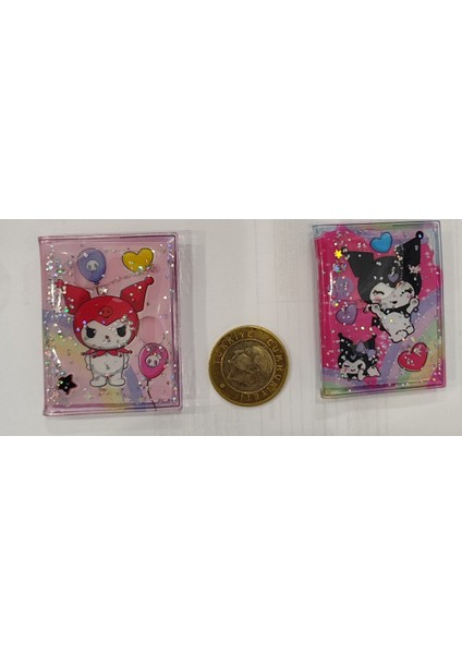 Kuromi Figürlü Sulu Kapak Stickerli Mini Not Defteri 2 Li Set (5cm*4cm)