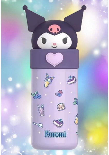 Çocuk Termos Paslanmaz Çelik Kuromi Figürlü M1052