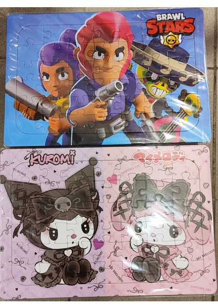 2 Adet Puzzle Yap Boz (33CM*23CM*42PARÇA) (Kuromi/brawlstars Figürlü)