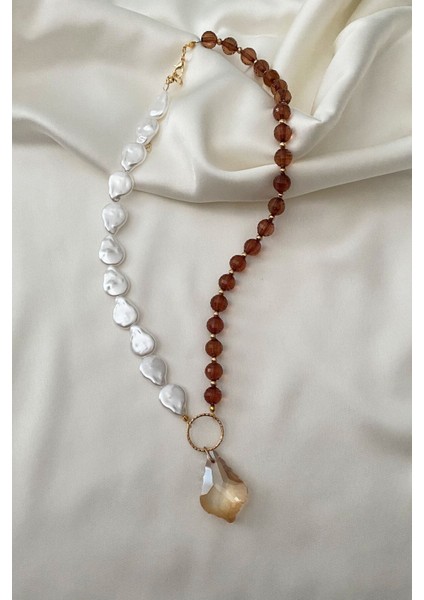 Barok Inci Kristal Uçlu Uzun Kolye indirimleri