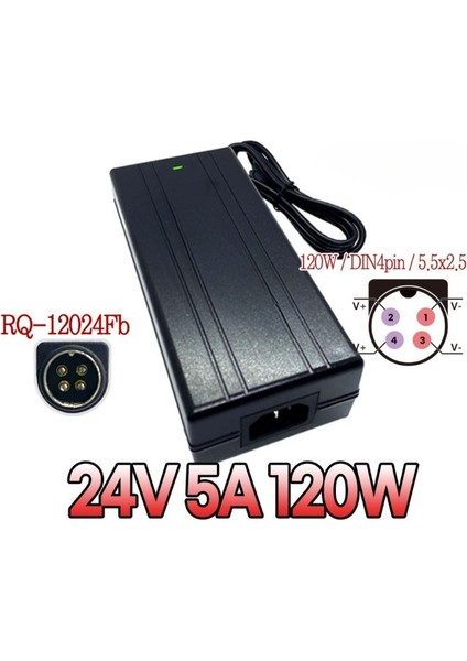 24 Volt 5 Amper 120 Watt 4 Pin Adaptör ATM120T-P240 (24V-5A-120W)