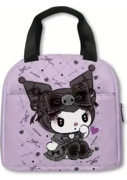 Beslenme Çantası Izoleli Sıcak Soğuk Koruma Kuromi Figürlü Lila