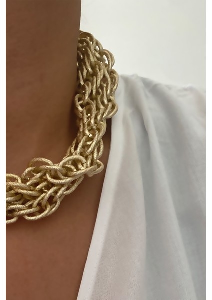 Dokulu Kalın Zincir Choker Kolye fiyatları