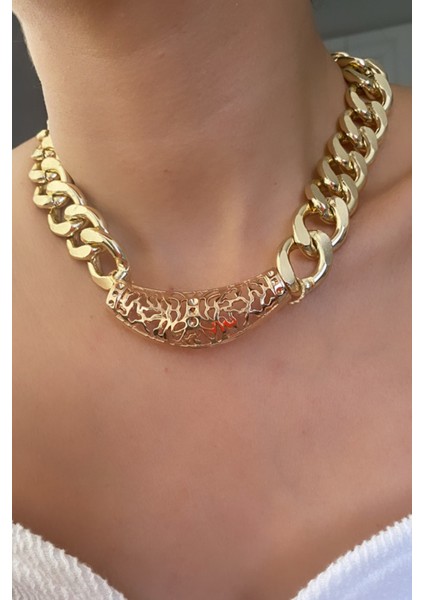 Kalın Zincir Gold Kolye