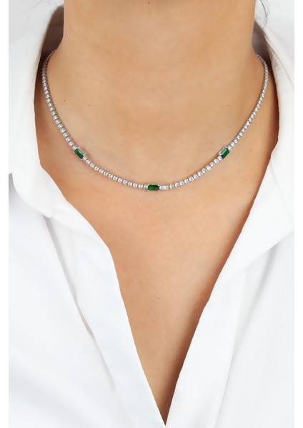 Suyolu Yeşil Kristal Detay Kolye fiyatları