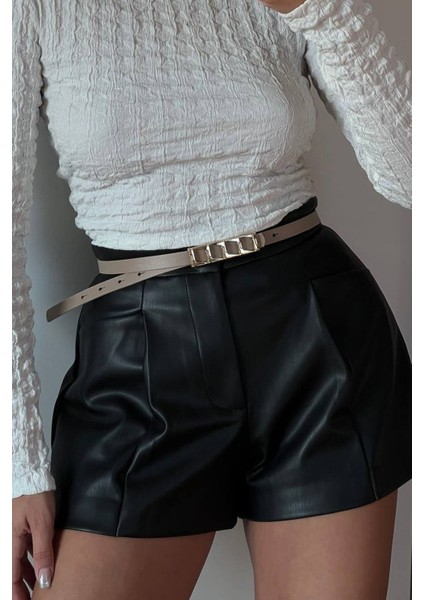 Geometrik Tokalı Ince Deri Kemer fırsatları