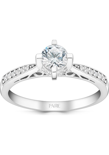 0,63 Karat Kolu Taşlı Tektaş Pırlanta Yüzük