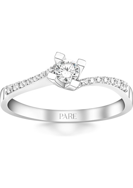 0,23 Karat Kolu Taşlı Tektaş Pırlanta Yüzük